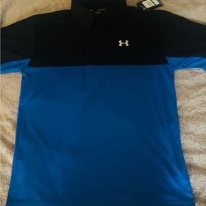 LG Men’s Black and Blue Colorblock Polo Shirt